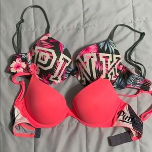 2 Pink bras